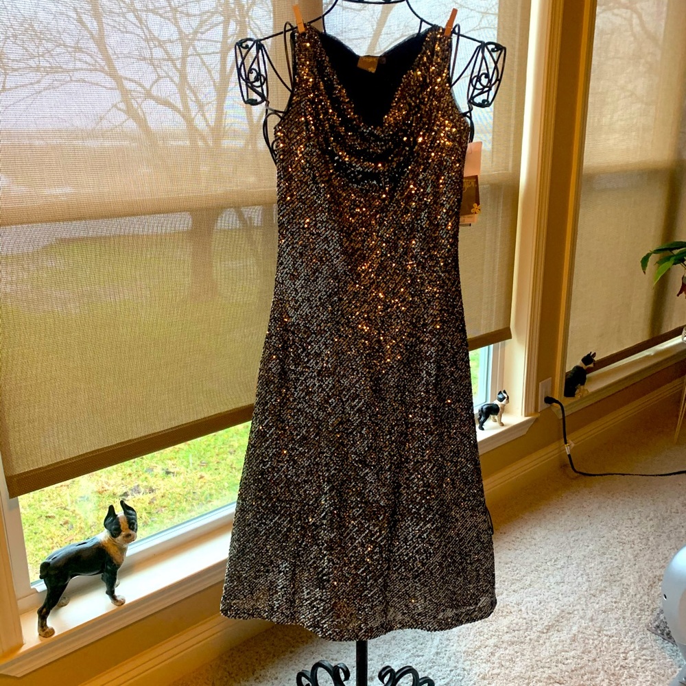 Gorgeous Taylor silver sequined dress, NWT, size 2